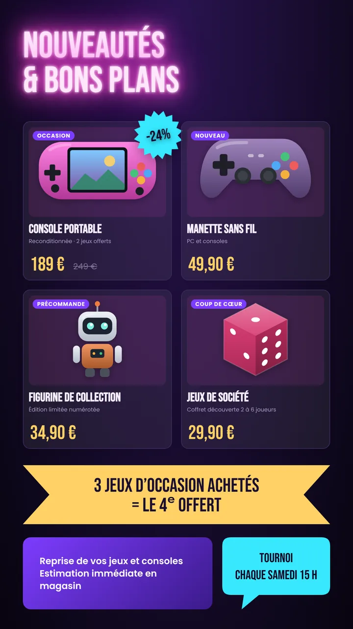 Modèle Jeux vidéo et pop culture, écran vertical
